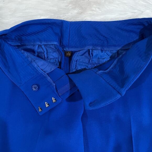 NEW J. Crew Royal Blue Wool Flat Front Straight Leg Ankle Length Trousers 4 NWOT - Picture 9 of 14